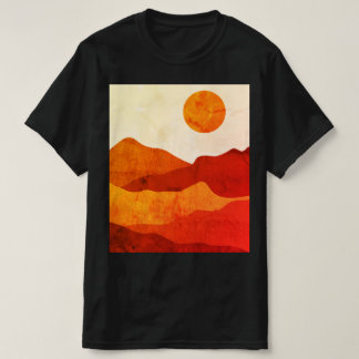 Camiseta Paisaje abstracto cálido boho desierto montañas