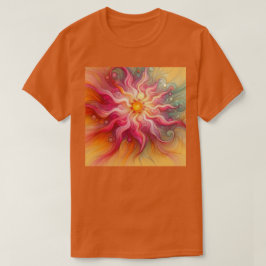 Camiseta Paisaje abstracto de rayos de sol rosados
