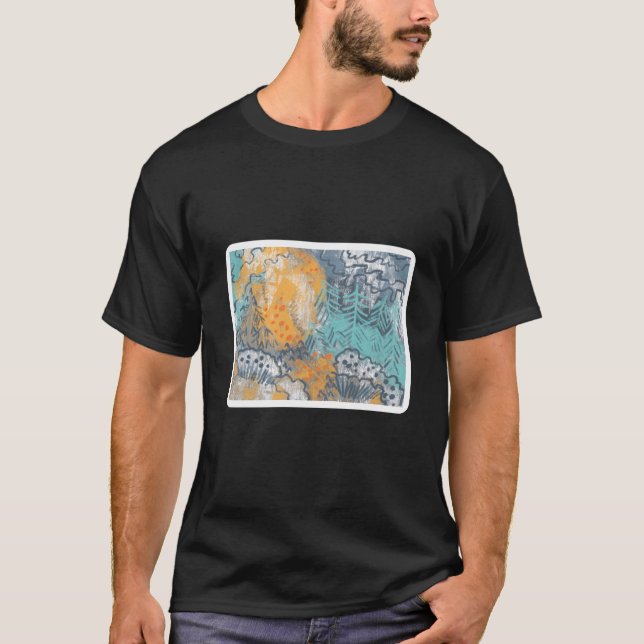 Camiseta paisaje abstracto moderno (Anverso)