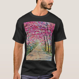 Camiseta Paisaje acuático de la carretera de cerezos del Hi