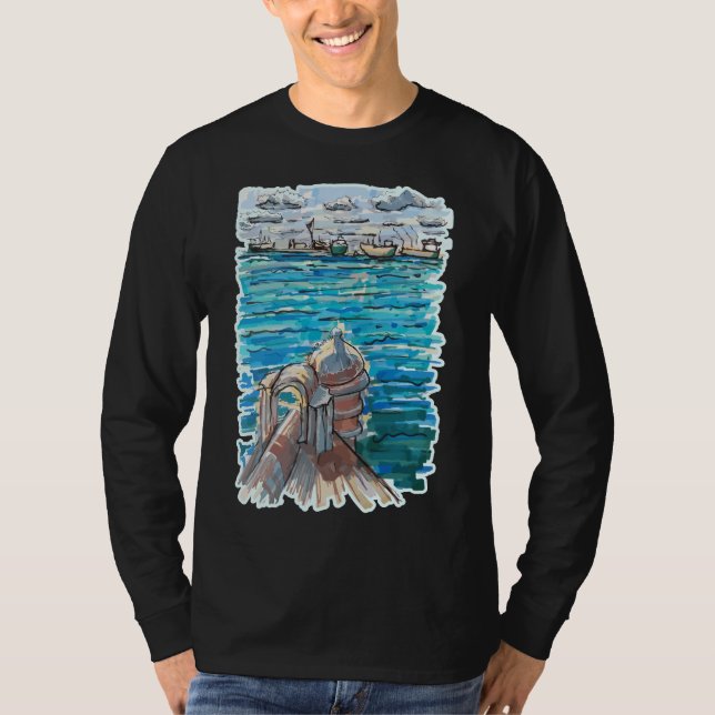 Camiseta Paisaje acuático sereno en San Juan de Ulua, Verac (Anverso)