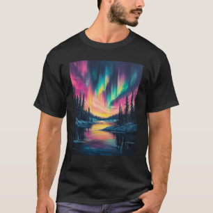 Camiseta Paisaje Alaska Aurora Borealis Luz Norte V
