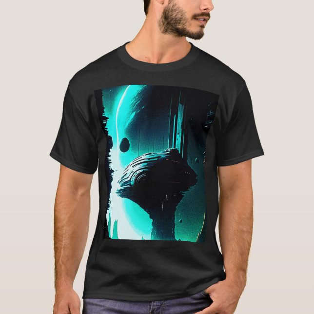 Camiseta Paisaje alienígena de ciencia ficción 103 (Anverso)