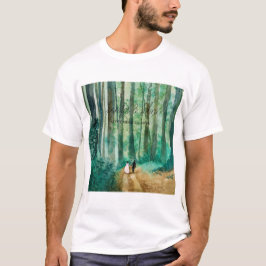 Camiseta Paisaje arbolado de acuarela boda