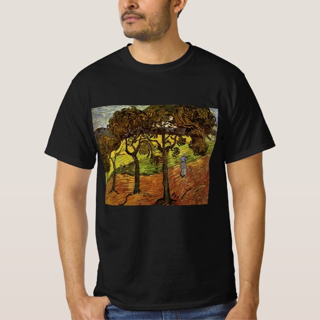 Camiseta Paisaje, árboles y figuras de Vincent van Gogh (Anverso)