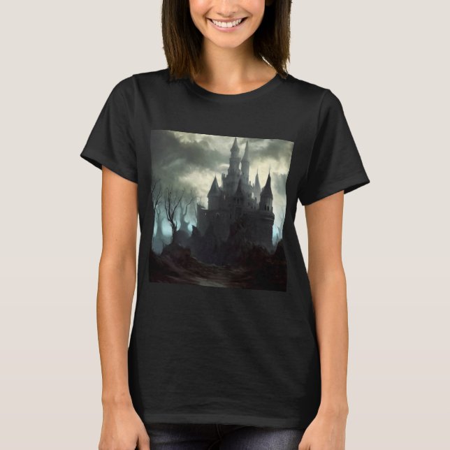 Camiseta Paisaje atemorizante del castillo de Fantasy 2 (Anverso)