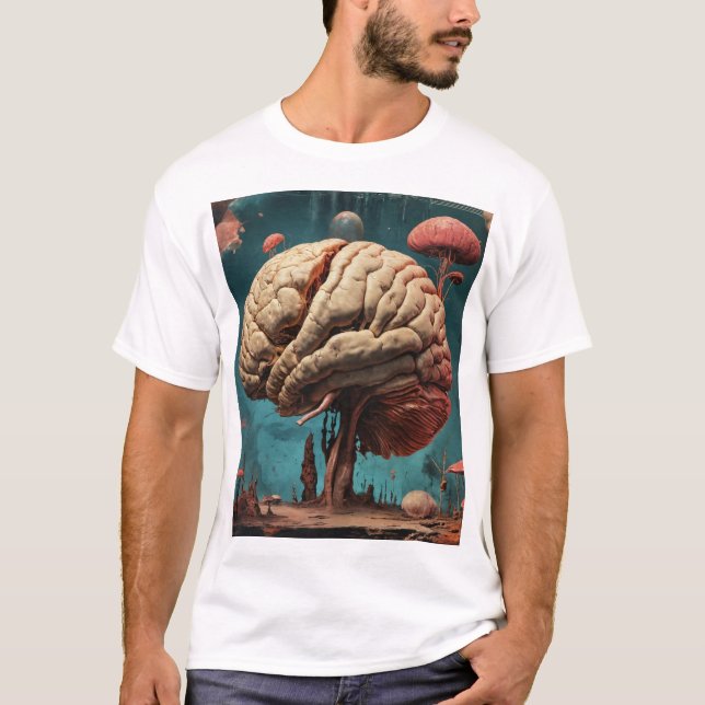 Camiseta Paisaje cerebral surrealista (Anverso)