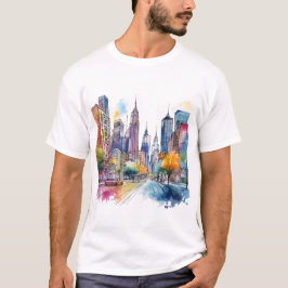 Camiseta Paisaje colorido de acuarela