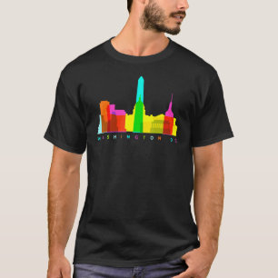 Camiseta Paisaje colorido de Washington Dc Skyline