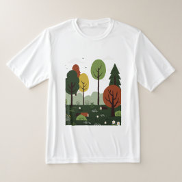 Camiseta paisaje con árboles