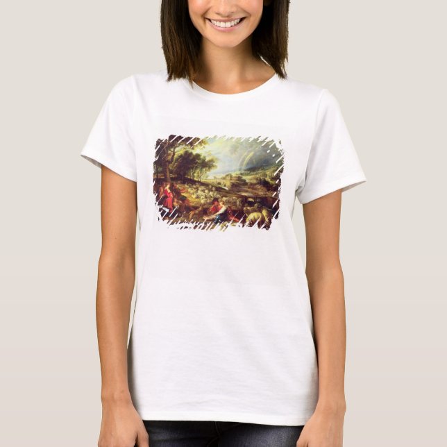 Camiseta Paisaje con arcoiris (aceite sobre lienzo) (Anverso)