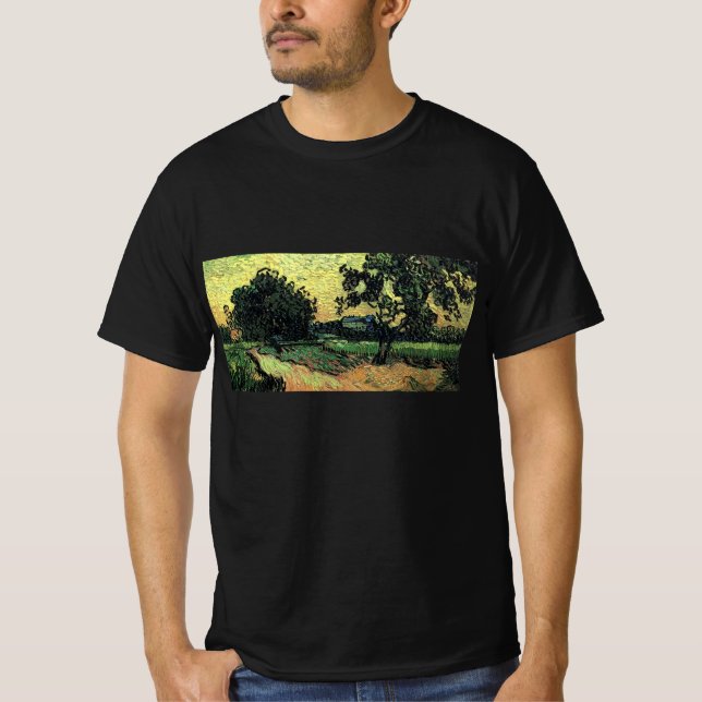 Camiseta Paisaje con el Chateau de Auvers de Vincent van Go (Anverso)