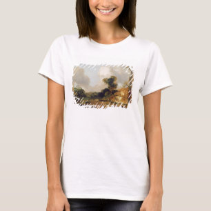 Camiseta Paisaje con la corriente y el vertedero (aceite en