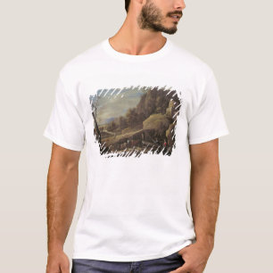 Camiseta Paisaje con los granjeros que tienden sus animales