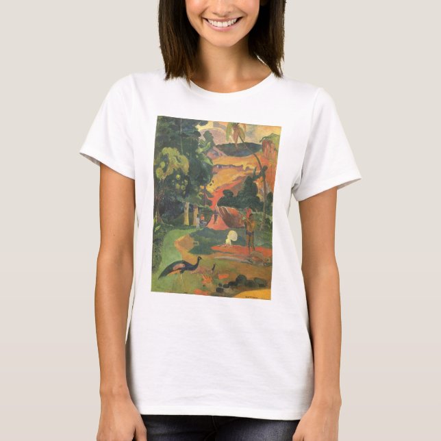 Camiseta Paisaje con pavos reales de Paul Gauguin (Anverso)