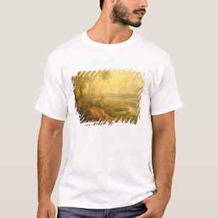 Camiseta Paisaje con un Birdcatcher (aceite en el panel)