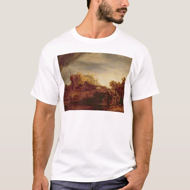 Camiseta Paisaje con un castillo francés (Anverso)