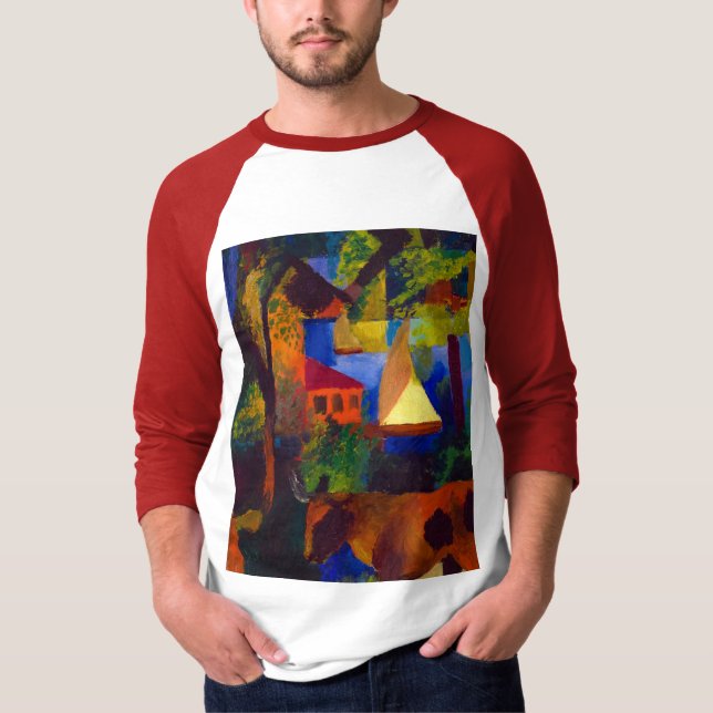 Camiseta Paisaje con vacas, 1914 por August Macke (Anverso)