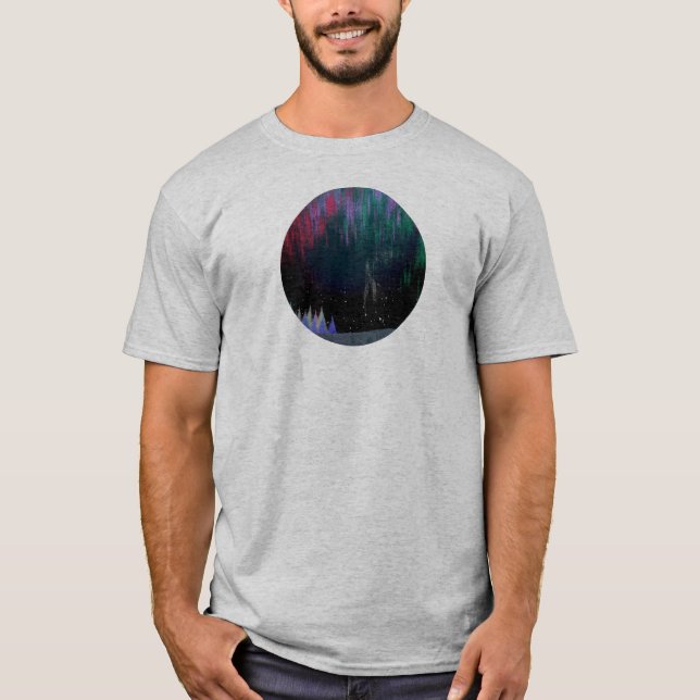 Camiseta Paisaje contemporáneo de las luces del norte (Anverso)
