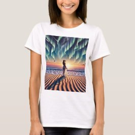 Camiseta Paisaje Cósmico De La Playa: Aurora Soñando 3-D