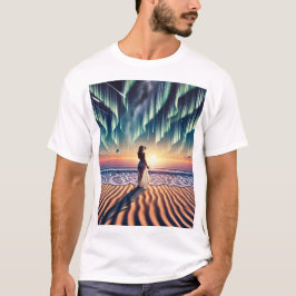 Camiseta Paisaje Cósmico De La Playa: Aurora Soñando Enferm
