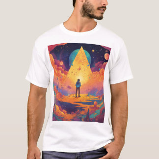 Camiseta paisaje creativo y vibrante