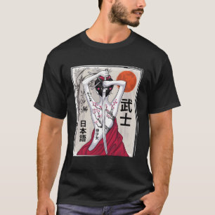 Camiseta Paisaje cultural samurai japonés: cereza de Sakura