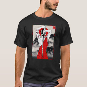 Camiseta Paisaje cultural samurai japonés vintage Sakura Ch