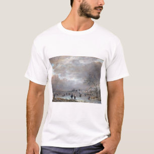 Camiseta Paisaje de Aert van der Neer Winter con los