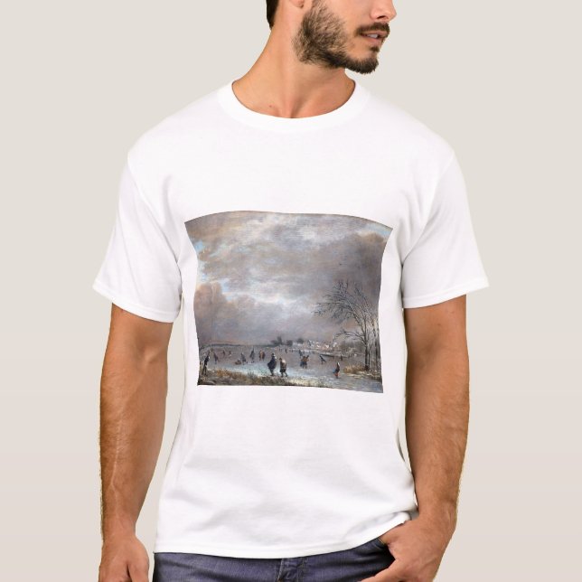Camiseta Paisaje de Aert van der Neer Winter con los (Anverso)