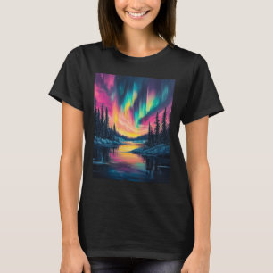 Camiseta Paisaje de Alaska Aurora Boreal Luces del Norte V
