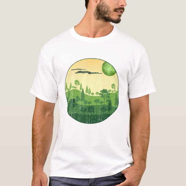 Camiseta Paisaje de árboles forestales Naturaleza silvestre (Anverso)