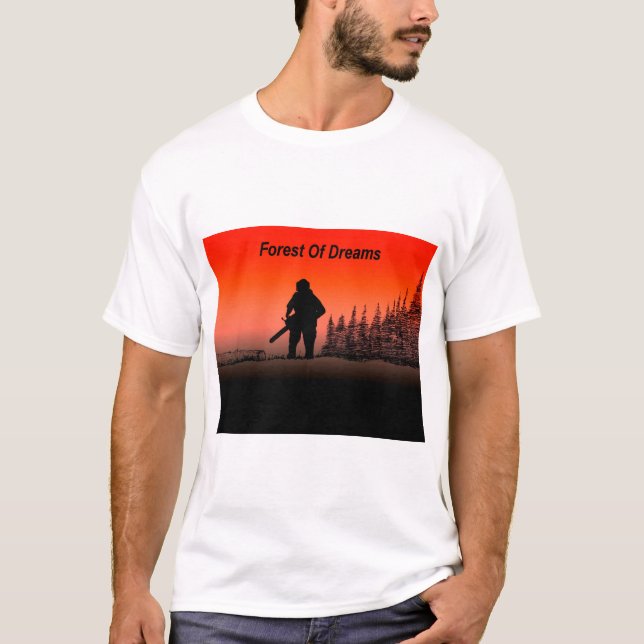 Camiseta Paisaje de Arborisco Arbórico Tree Surgeon Chainsa (Anverso)