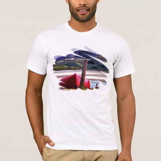 CAMISETA PAISAJE DE BOTE Y MONTAÑA (Anverso)