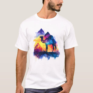 Camiseta Paisaje de camellos egipcio estrellado cósmico
