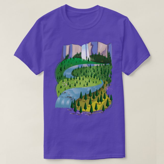 Camiseta Paisaje de cascada (Diseño del anverso)