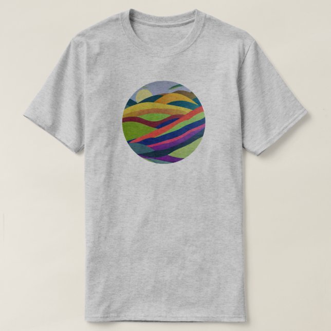Camiseta Paisaje de Colinas del Arcoíris (Diseño del anverso)