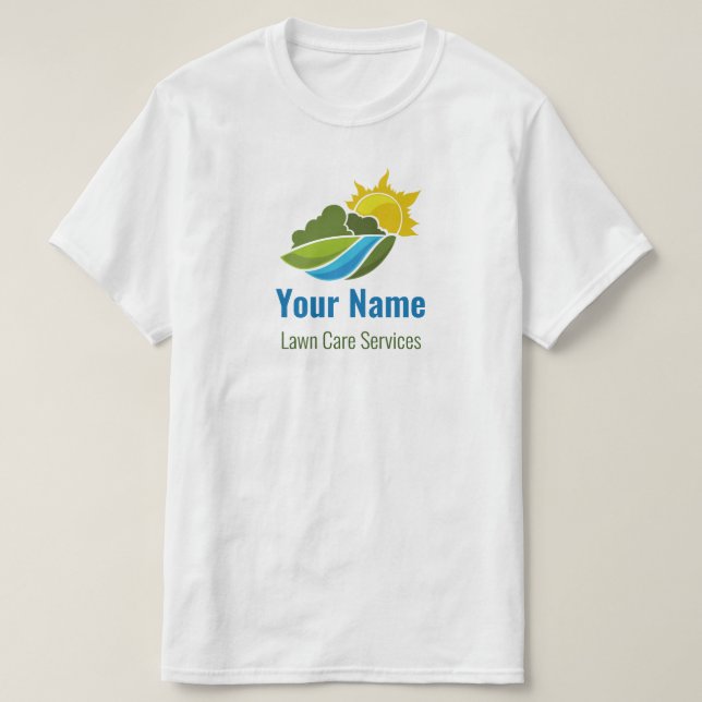 Camiseta paisaje de cuidado de césped de personalizable (Diseño del anverso)