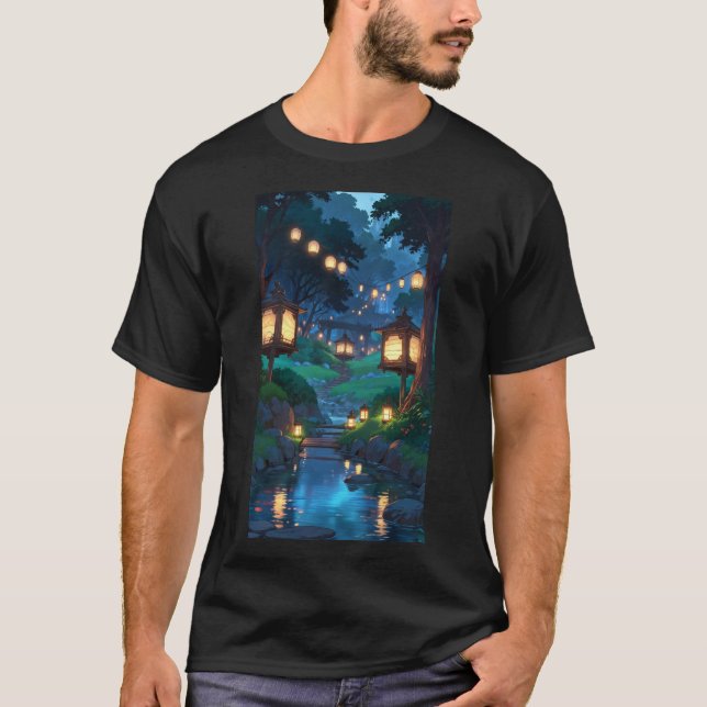 Camiseta Paisaje de ensueño inspirado en Ghibli (Anverso)
