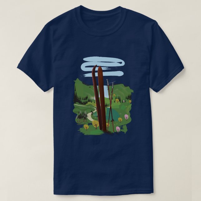 Camiseta Paisaje de esquí (Diseño del anverso)