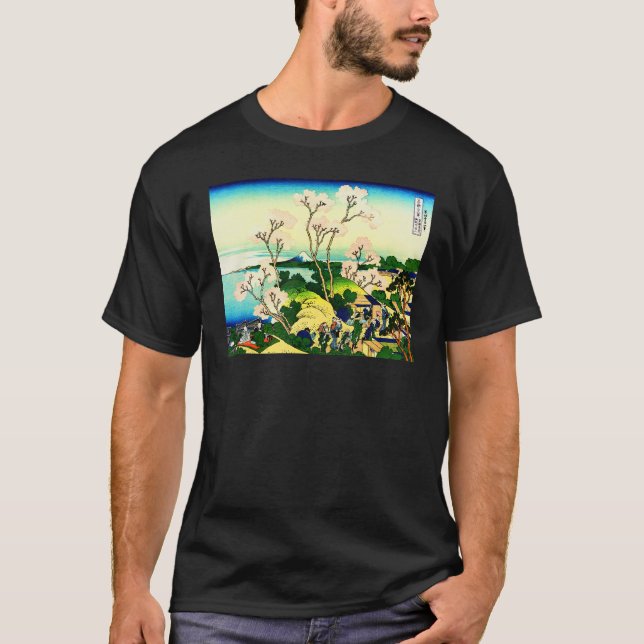 Camiseta Paisaje de Hokusai en Japón colina Goten-yama en j (Anverso)