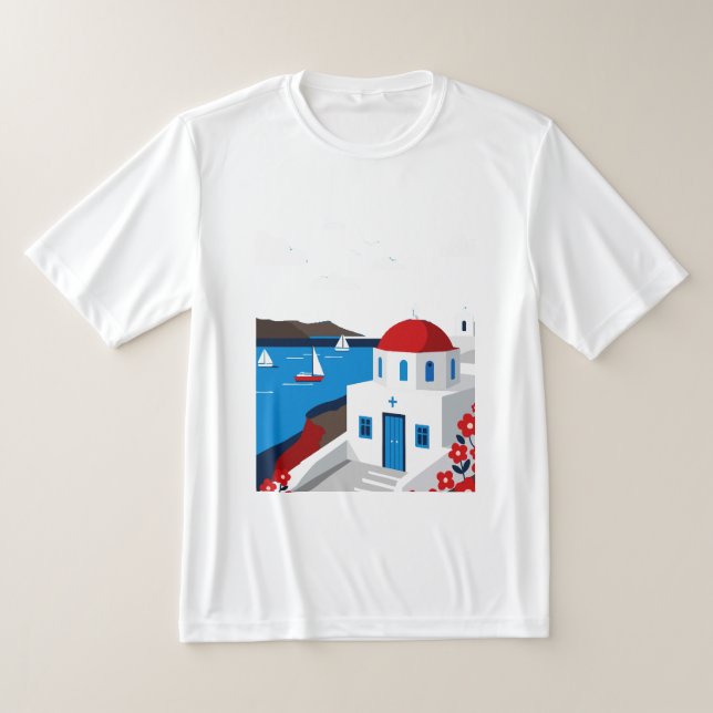 Camiseta paisaje de isla griega (Distribución)