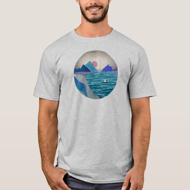 Camiseta Paisaje de la ensenada náutica (Anverso)