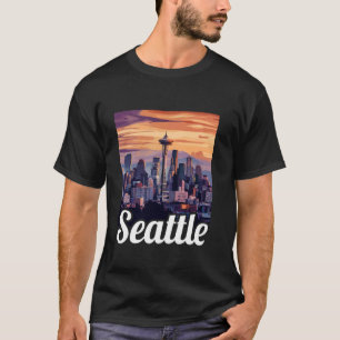 Camiseta Paisaje de la línea de la línea de la costa de Sea