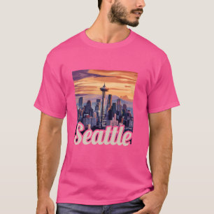 Camiseta Paisaje de la línea de la línea de la costa de Sea