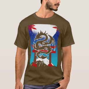 Camiseta Paisaje de la montaña Dragon Torii Gate en Japón
