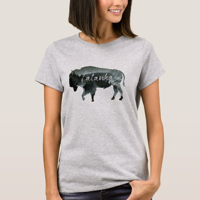 Camiseta Paisaje de la naturaleza del bisonte del búfalo de (Anverso)