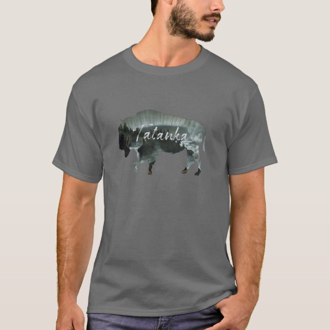Camiseta Paisaje de la naturaleza del bisonte del búfalo de (Anverso)