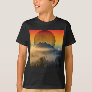 CAMISETA PAISAJE DE MONTAÑA DE LA NATURALEZA FORESTAL DE LA