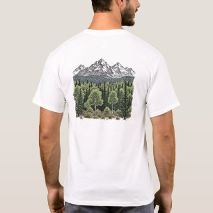 Camiseta Paisaje de montaña de mano Naturaleza Rústica y Re